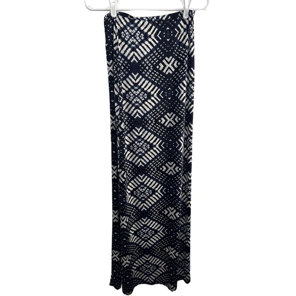 Rachel Pally Women's Geometric Print Front Slit Maxi Skirt Navy Blue Size Medium - Picture 11 of 16